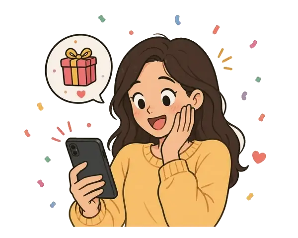 Phone unwrapping a gift